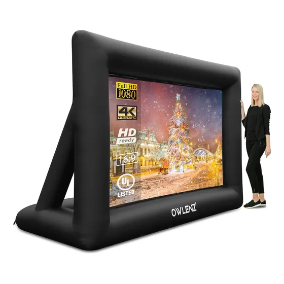 Owlenz Pantalla Proyector Inflable 16 Pie 16:9 4k Hd Casa Al
