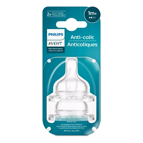 Tetinas Philips Avent Anticolicos Flujo Lento 2pz