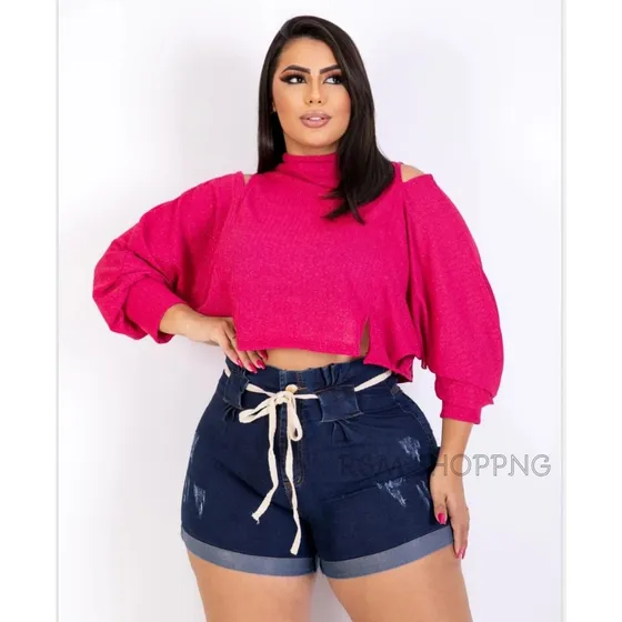 Roupas Femininas Shorts Jeans Plus Size Com Lycra 44 Ao 54