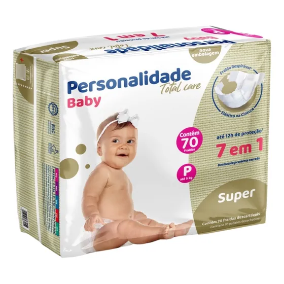 Fralda Descartável Personalidade Total Care Tamanho P 70 Un Gênero Sem gênero Tamanho Pequeno (P)