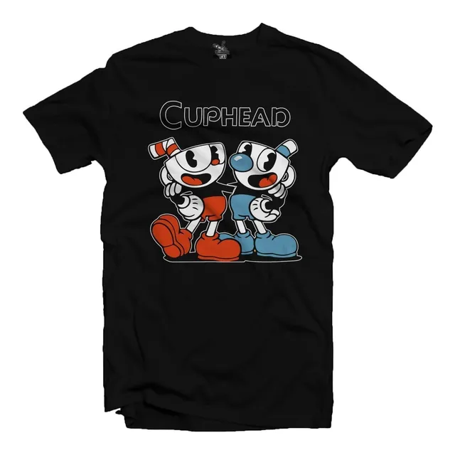 Playera Negra Cuphead Cup Head / Todas Las Tallas