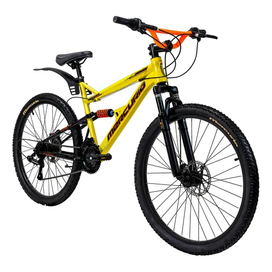 Mountain Bike Mercurio Doble Susp Kaizer Dh R26 21v Shimano Color Amarillo