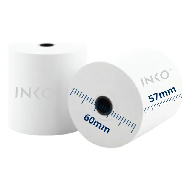 50 Rollos Térmicos 57x60 Impresora 58mm Iva Incluido Color Blanco
