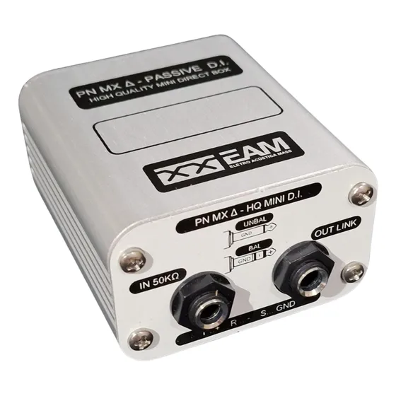Mini Direct Box Pn Mx Delta Passivo 1 Canal Interface Audio