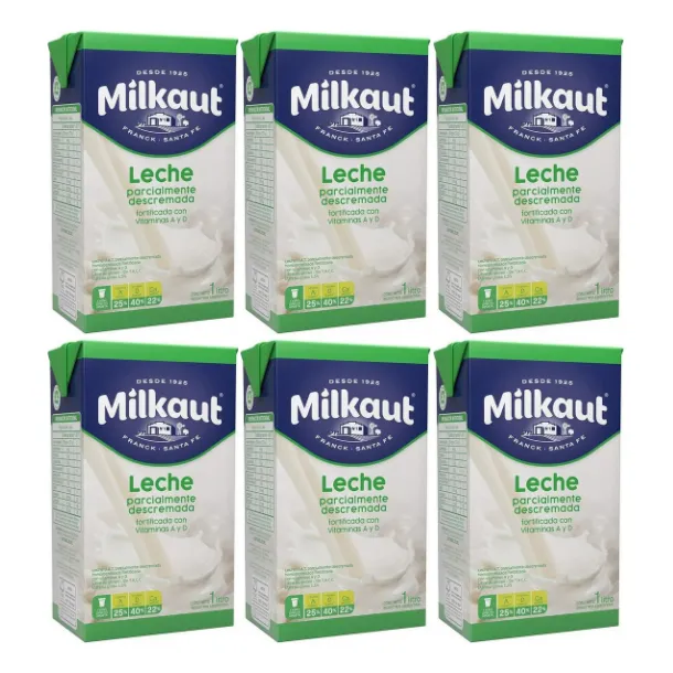 Pack X6 Leche  Descremada Larga Vida X1lit Milkaut