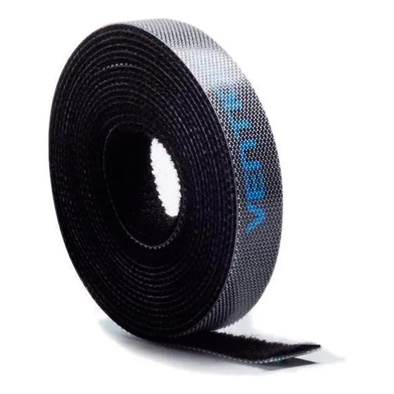 Tira Organizadora De Cable VENTION - Cinta con Velcro Autoadhesivo - 3 Metros Color Negro Premium - Precinto Pasacables para Auto PC Instrumentos electordomesticos Correa Rollo Abrojo - KAABI