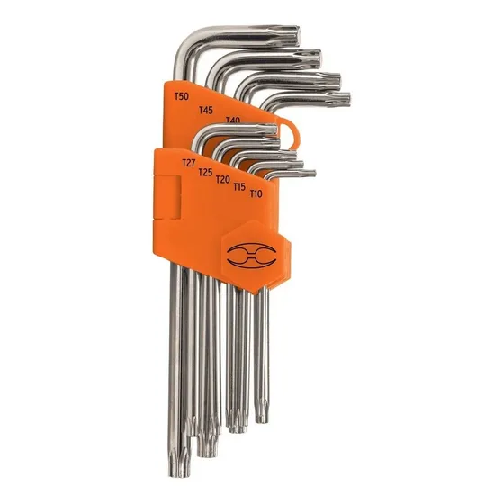 Juego De Llaves Torx Con Organizador 9 Piezas Truper 13647 Color Plateado