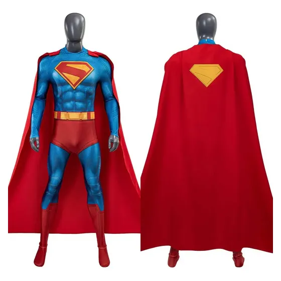 Fantasia Superman Legacy Filme Cosplay Traje Luxo Com Capa