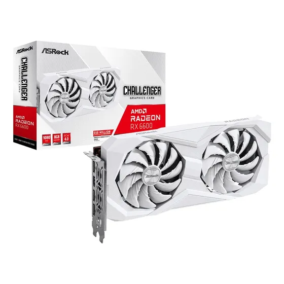 Mercado Livre Gpu Asrock Amd Radeon Rx 6600 Challenger White 8gb 128 Bits  image