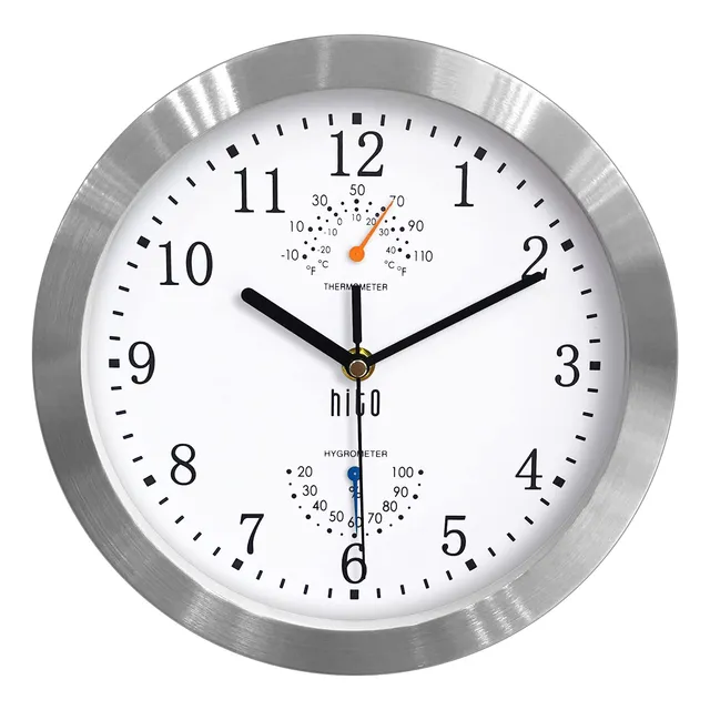 Hito Reloj Pared Silencioso Marco Metal Tapa Cristal D10 