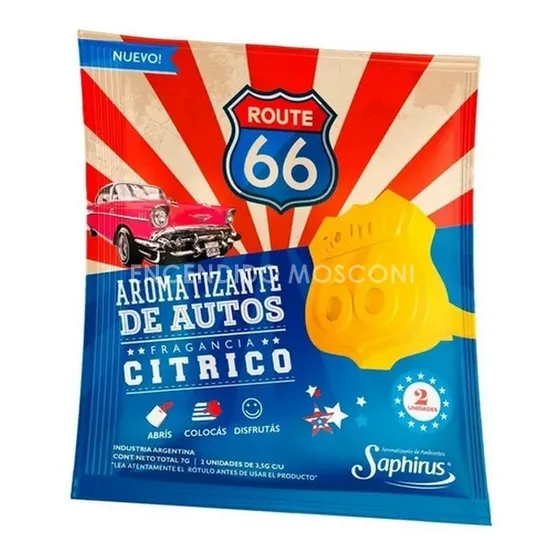 Perfume Route 66 Fragancia Aromatizante Para Auto Pack X2 