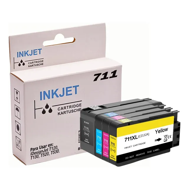 4 Cartuchos 711 Genericos Para Designjet T520 T130 T120 T530