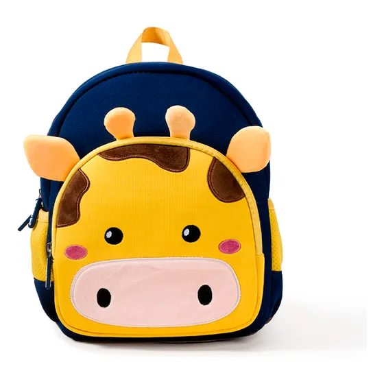 Mochila Infantil Neopreno Brio Niños Niñas Escuela Escolares Color Marrón Claro Diseño De La Tela Jirafa