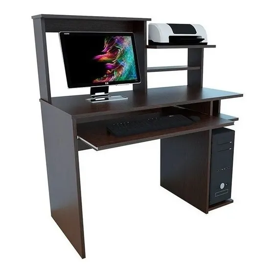 Escritorio para pc Mosconi 709 melamina de 101cm x 121cm x 45cm wengue Liso