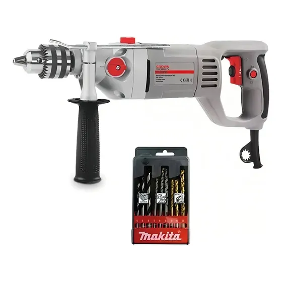 Taladro Percutor 1050w 16mm Crown Ct10032+ Mechas