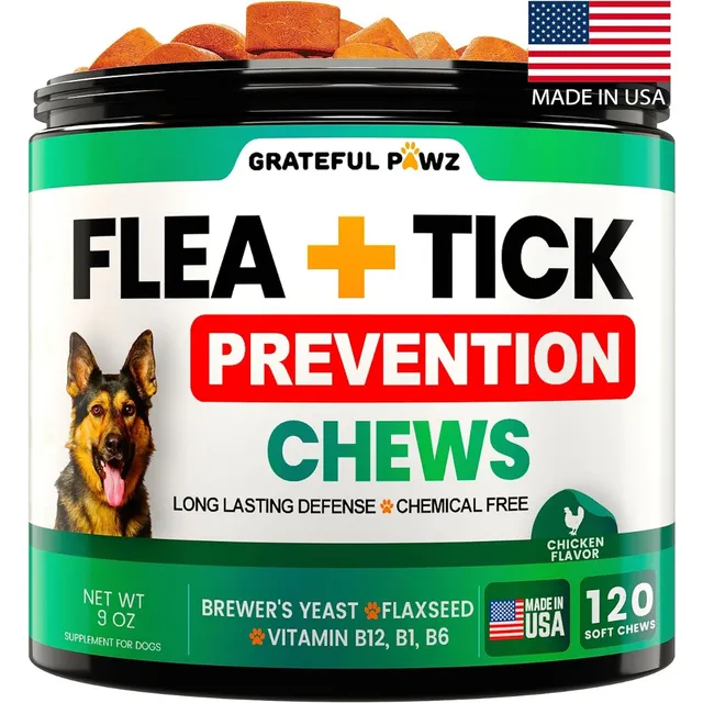 Suplemento Pulga + Garrapata Grateful Pawz 120 Soft Chews