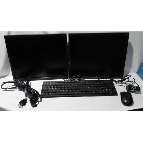 Combo Monitor Dual Base Doble Mouse Teclado Camara