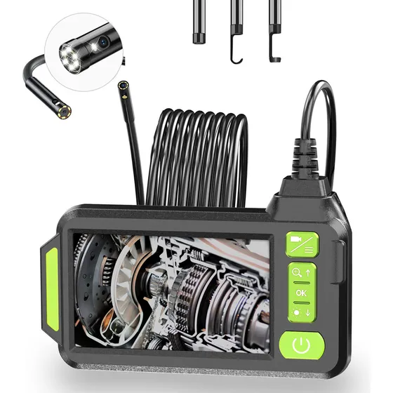 Fenbeli® Cámara Endoscopio Industrial Boroscopio Automotriz De 1080p 4.3'' Hd Con Cámaras Duales 5m Cable