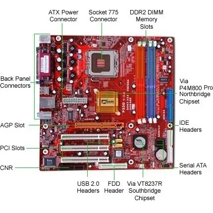 P23g Vid/son/red Slot Agp Ddr2/ddr1 Cel/p4/dual Core/core2