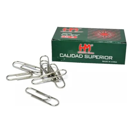 Clips Metal Nro 4, 33 Mm, Marca Hm, 5 Cajas X 100u, C/u.