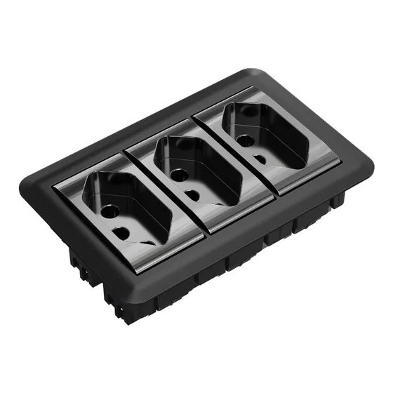 Caixa De Tomada Embutir Slim Com 3 Tomadas - Cx03s