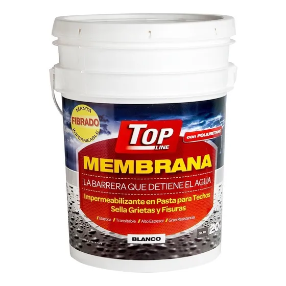 Topline Membrana Poliuretanica Blanco Fibrada 20kg