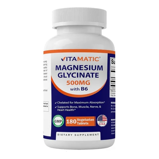 Glicinato De Magnesio 500 Mg Con B6 X 180 Veg Tab Vitamatic