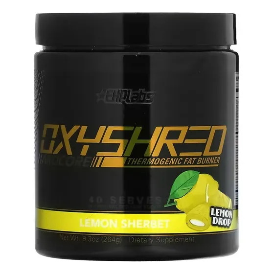 Ehp Labs Oxyshred Hardcore Thermogenic Fat Burner 40serv Sabor Lemon Drop