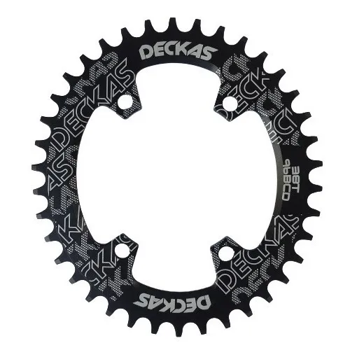 Plato Monoplato Deckas Narrow Wide 38t 96bcd Asimétrico Color Ovalado Negro