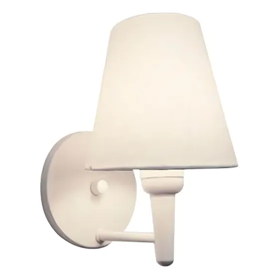 Arandela Cone Md-2004 Base Branco Cúpula em Tecido Branco - 127/220V