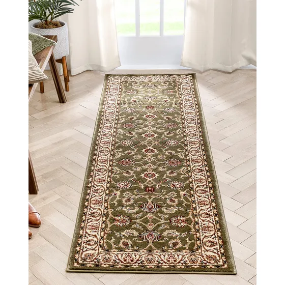 Alfombra Oriental Diseño Flores Persas Azul Claro
