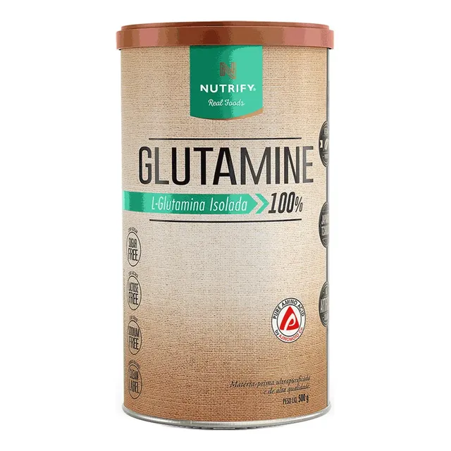 Glutamine L-glutamina Isolada 100% Sem Sabor 500g Nutrify