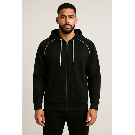 Campera Deportiva Con Capucha Canguro Oversize Hombre