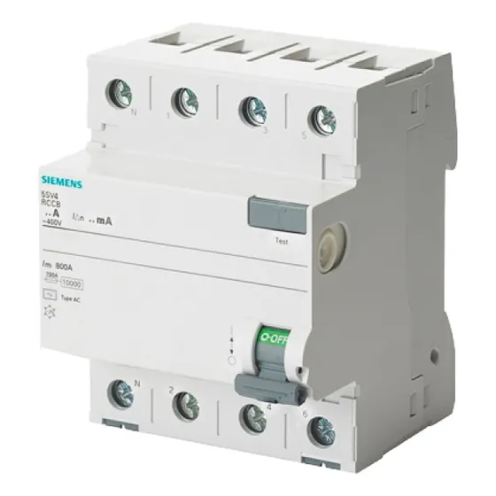 Disyuntor Diferencial Siemens 4x40a Tetrapolar 30ma 5sv5