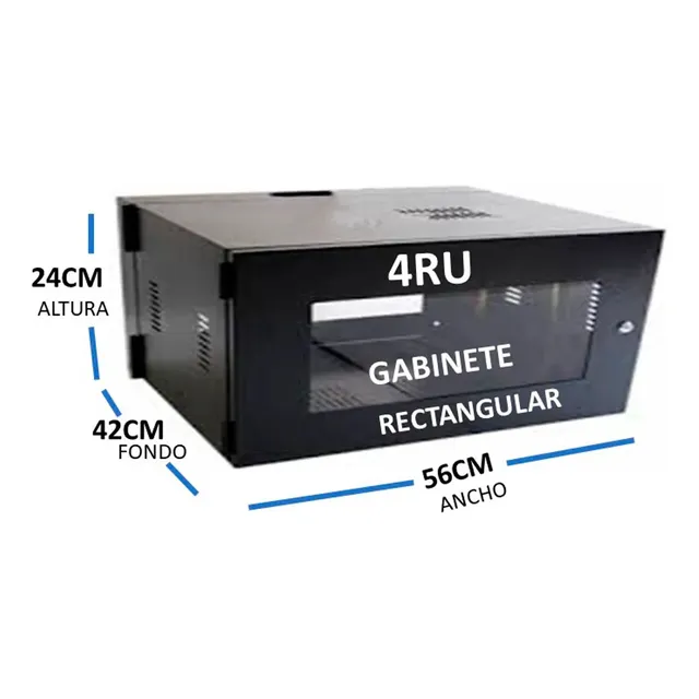 Gabinete De Pared 6ru Rectangular Metalico