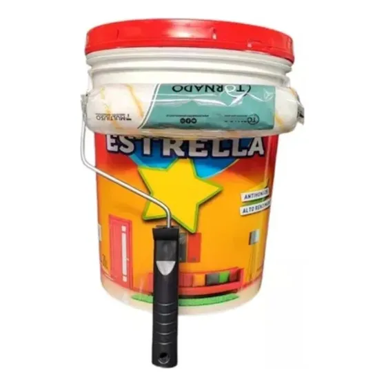 Estrella Latex Interior Blanco Mate 20 Ls + Rodillo