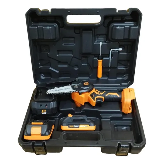 Mini Motosierra A Bateria Lusqtoff Black Series Cargador 2 Bat Color Naranja