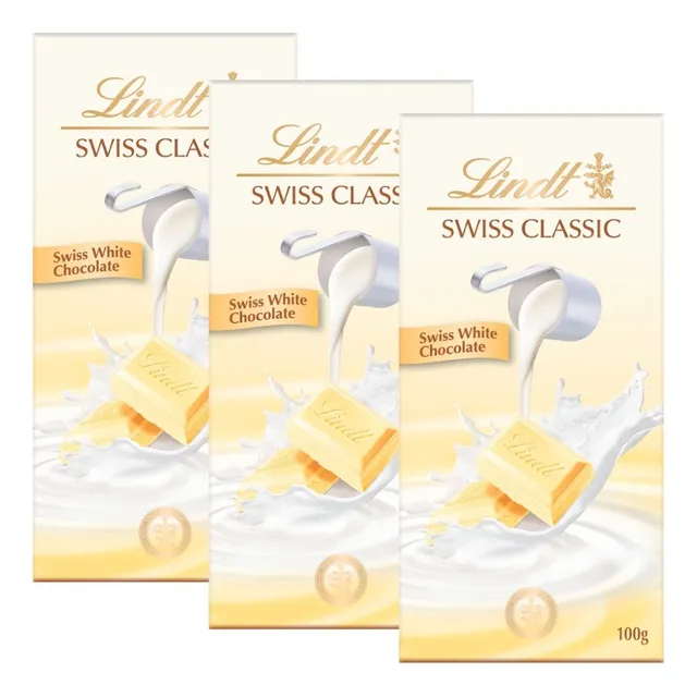 Chocolate Lindt Swiss Classic White 100 Gr. X3 Blanco