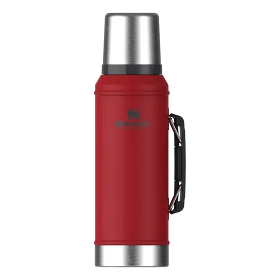 Termo Stanley Clásico 950 Ml Con Manija Y Tapón Cebador Rojo