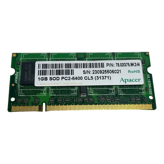 Memoria Notebook Positivo Apacer 1gb 1rx8 Pc2-6400 Cl5