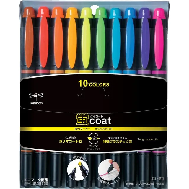 Tombow Kay Coat Bolígrafo Fluorescente De Doble Cara - Juego