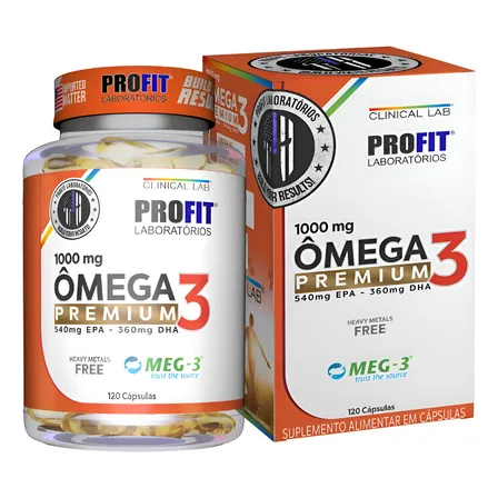 Ômega 3 Premium Epa 540mg Dha 360mg Meg-3 Softgel Profit Lab Sem Sabor