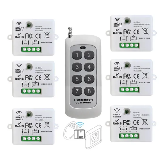 Smart Switch Interruptor De Luz Portátil Led Control Remoto