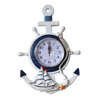 Reloj Con Diseño De Ancla, Diseño De Playa Y Océano. Reloj Con Diseño De Ancla, Diseño De Playa Y Océano.