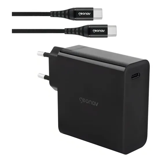 Carregador Univ Superpower 65w E Cabo Usb-c Para Usb-c Preto 127/220v