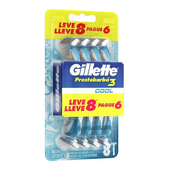 Máquinas De Afeitar Gillette Prestobarba 3 Cool X 8 U