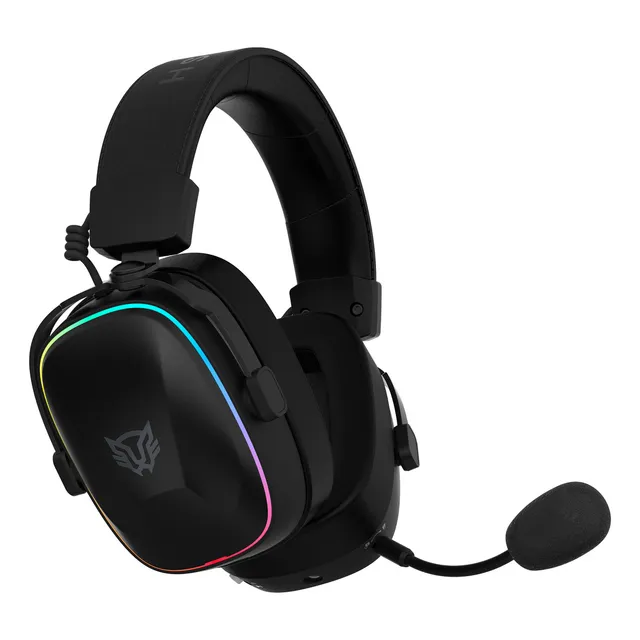 Audifonos Diadema Gamer Balam Rush Aeon Expert Hs1100 Inalambrico Usb 2.4 Ghz/bt 5.3 Microfono Desmontable Sonido 7.1 Rgb Negro Br-938501