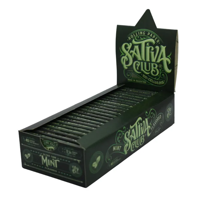 Sativa Club Caja Celulosa Slim Sabor Menta Papelillos Seda