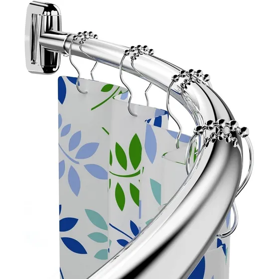 Decorinter Curvo barral cortina baño acero inoxidable hasta 2 mts color gris