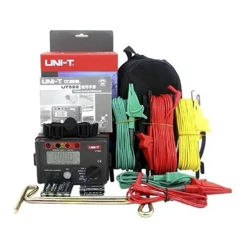 Medidor De Resistencia De Tierra Terrometro 0-4000ohm 0-400V UNI-T Ut522 probador de resistencia de aislamiento de CA registro de datos de prueba baja